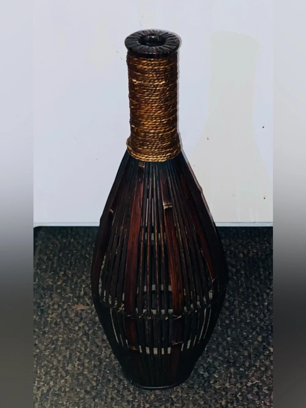 Creative Home Accents Decorative Brown Wicker Woven Floor Vase🏺NOT Water Tight
